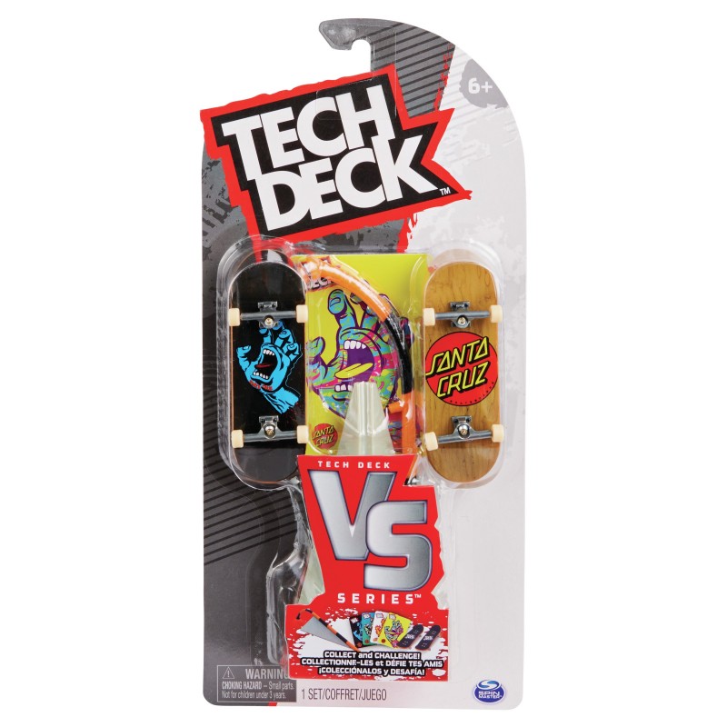 Tech Deck , Skateboards Versus Series, Confezione da 2 mini skate assortiti e un ostacolo, per bambini dai 6 anni in su