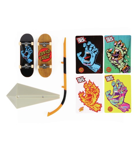 Tech Deck , Skateboards Versus Series, Confezione da 2 mini skate assortiti e un ostacolo, per bambini dai 6 anni in su