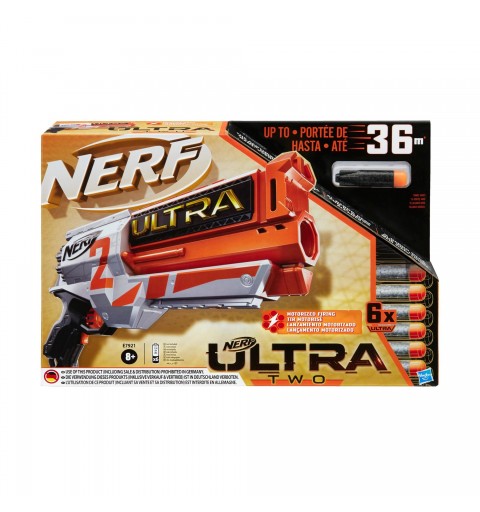 Nerf Ultra Two Blaster motorizzato a retrocarica rapida, 6 dardi Ultra