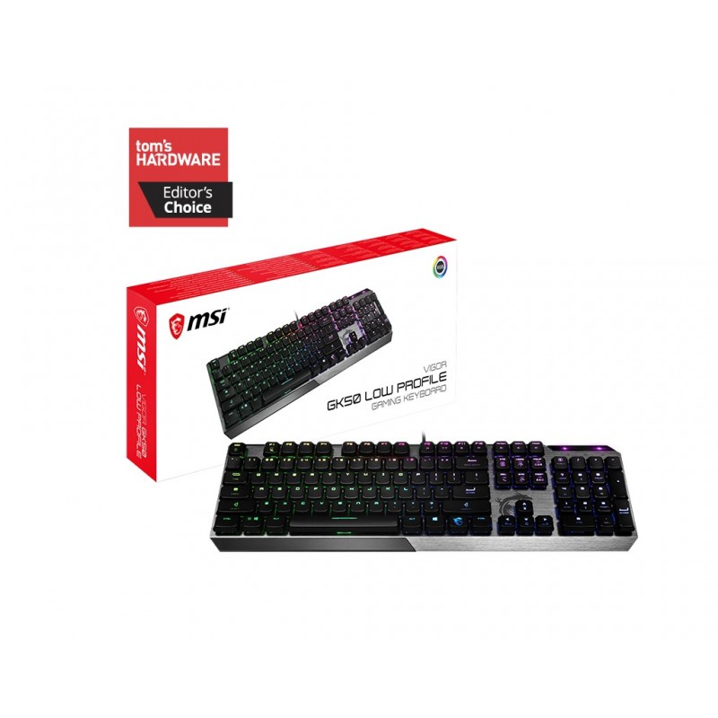 MSI Vigor GK50 keyboard USB QWERTY Italian Black, Metallic
