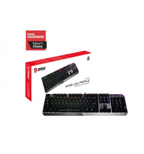 MSI Vigor GK50 teclado USB QWERTY Italiano Negro, Metálico