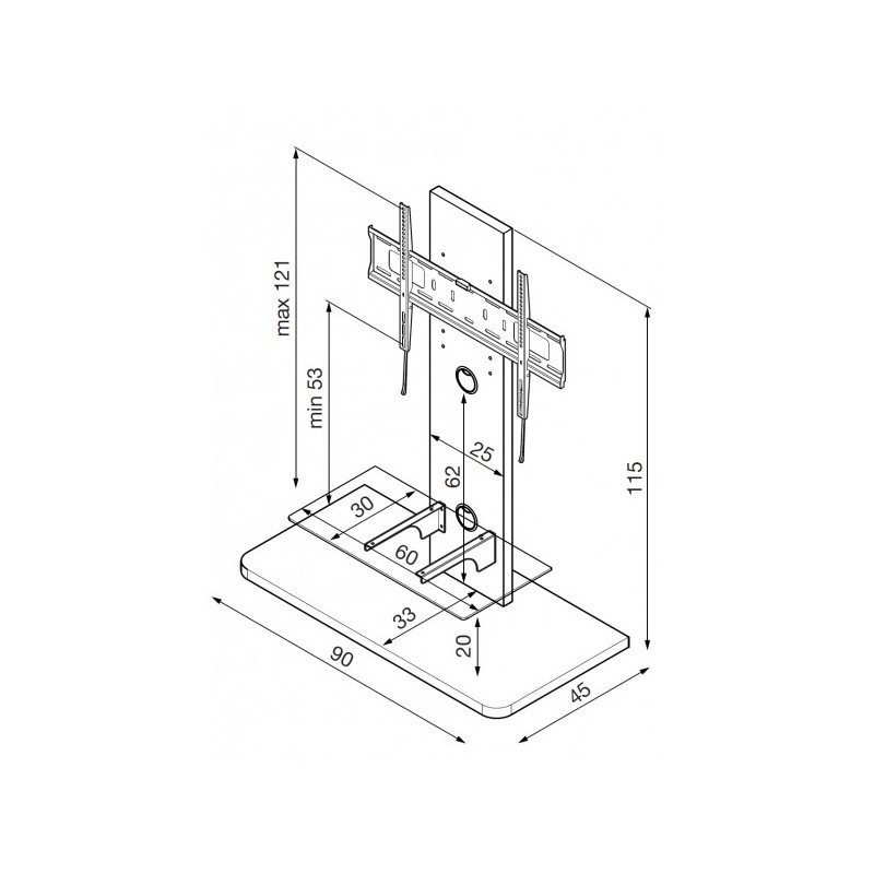 Munari KT090BIO soporte para TV 139,7 cm (55") Negro