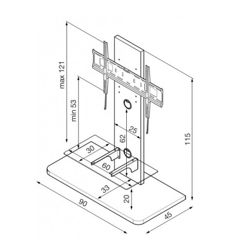 Munari KT090BIO soporte para TV 139,7 cm (55") Negro