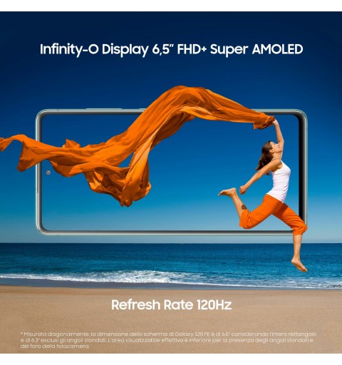 Samsung Galaxy S20 FE 4G, Processore Snapdragon 865, Display 6.5" Super AMOLED, 3 fotocamere posteriori, 128 GB Espandibili,
