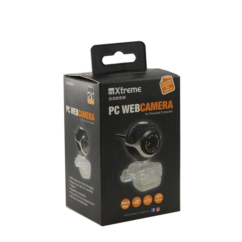 Xtreme 33856 Webcam 2 MP 640 x 480 Pixel USB 2.0 Schwarz, Transparent