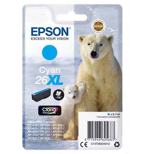 Epson Polar bear Cartucho 26XL cian (etiqueta RF)