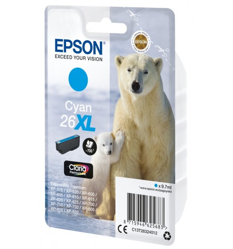 Epson Polar bear Cartucho 26XL cian (etiqueta RF)