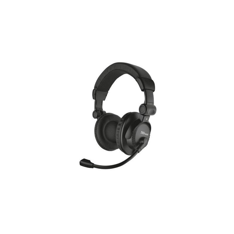 Trust Como Auricolare Cablato A Padiglione Musica e Chiamate Nero