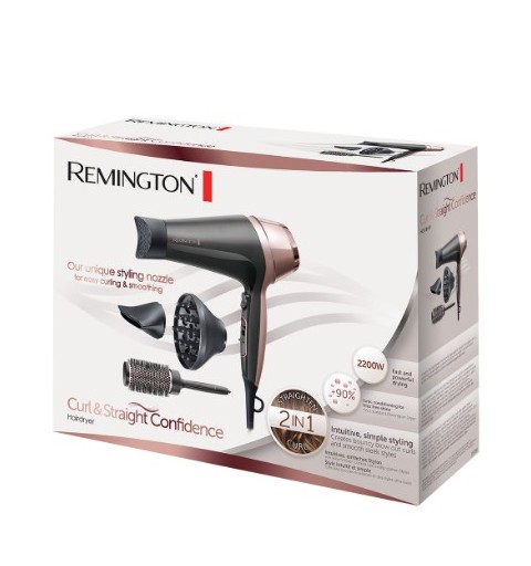 Remington D5706 hair dryer 2200 W Black, Pink gold