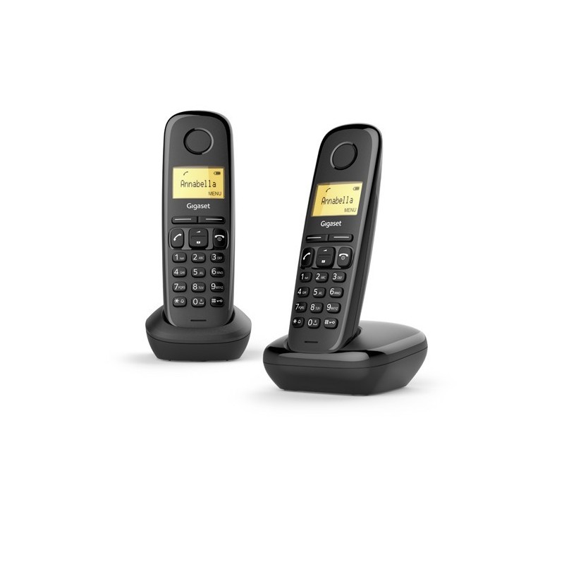 Gigaset A170 Duo Analoges DECT-Telefon Anrufer-Identifikation Schwarz