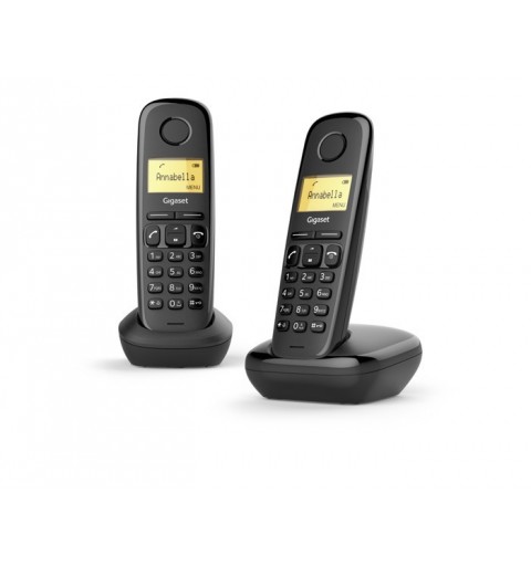 Gigaset A170 Duo Analoges DECT-Telefon Anrufer-Identifikation Schwarz