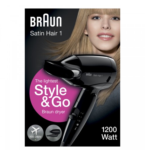 Braun Satin-Hair 1 HD 130 1200 W Black