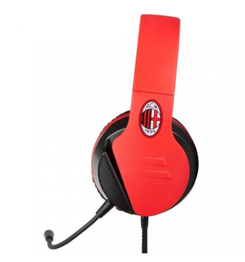Qubick AC Milan Auricolare Cablato A Padiglione Giocare Rosso