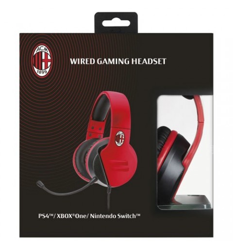 Qubick AC Milan Auriculares Alámbrico Diadema Juego Rojo