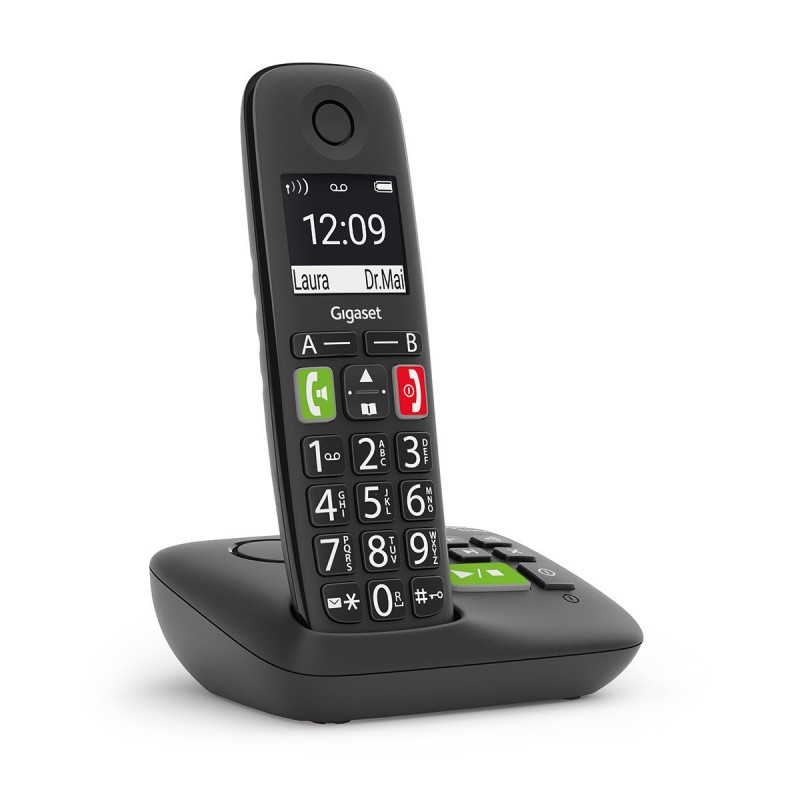 Gigaset E290A BLACK Analoges DECT-Telefon Anrufer-Identifikation Schwarz