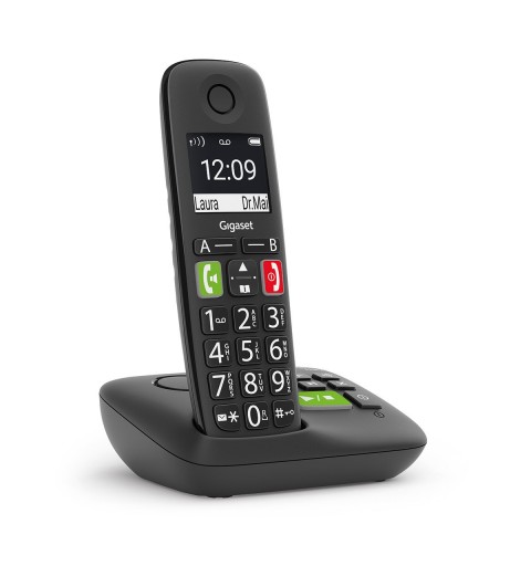 Gigaset E290A BLACK Teléfono DECT analógico Identificador de llamadas Negro