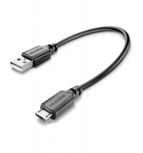 Cellularline USB Data Cable Portable - Micro USB Cavo dati corto e facile da portare con s Nero