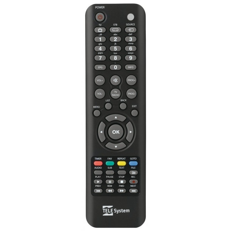 TELE System All in One remote control IR Wireless DTV, TV Press buttons