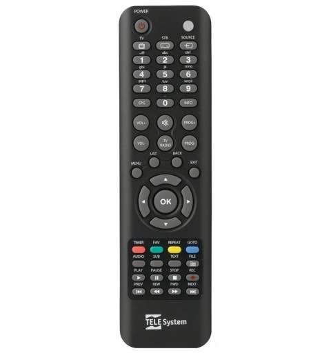 TELE System All in One remote control IR Wireless DTV, TV Press buttons