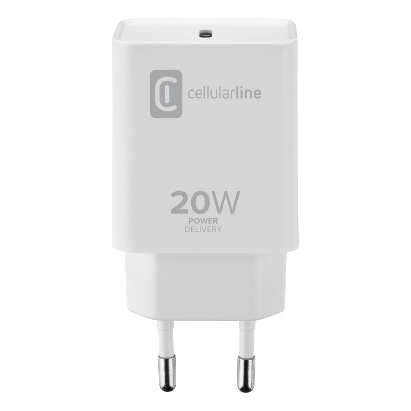 Cellularline USB-C Charger 20W - iPad (2020), iPad Pro (2018 or later) and iPad Air (2020) 20W USB-C mains charger for charging