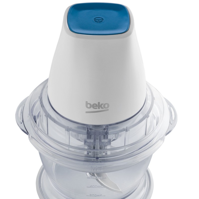 Beko CHP5550W Elektrischer Essenszerkleinerer 0,75 l 550 W Blau, Transparent, Weiß
