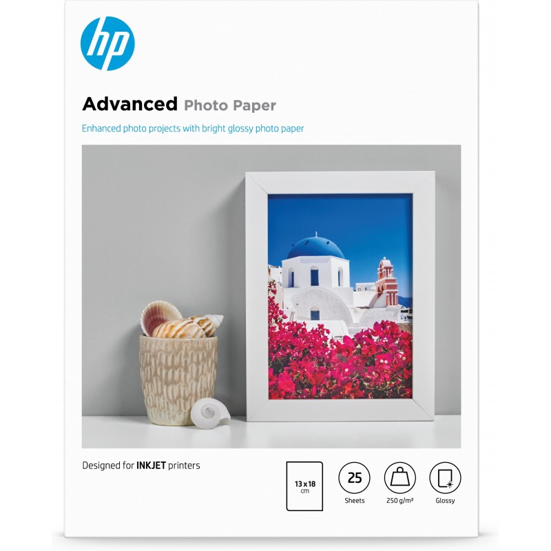 HP Advanced Fotopapier glänzend - 25 Blatt 13 x 18 cm, randlos