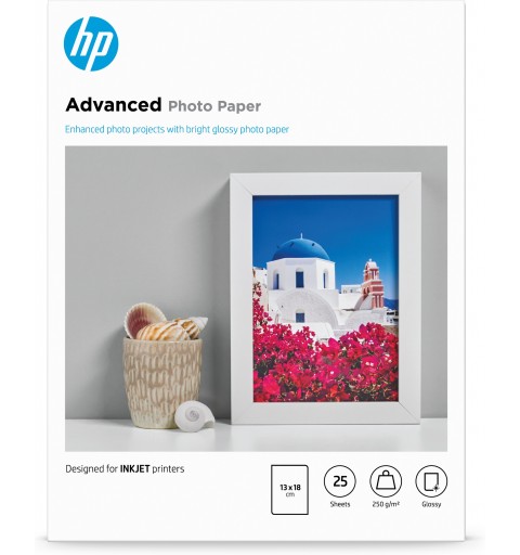 HP Advanced Fotopapier glänzend - 25 Blatt 13 x 18 cm, randlos