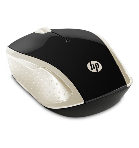HP 200 (Silk Gold) mouse Ambidestro RF Wireless Ottico 1000 DPI