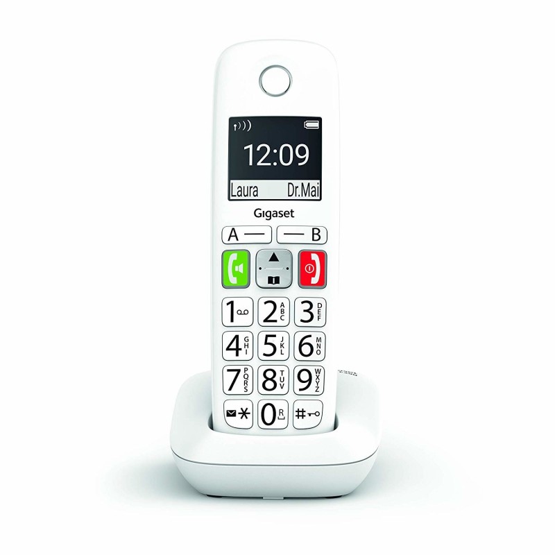 Gigaset E290 Téléphone analog dect Identification de l'appelant Blanc