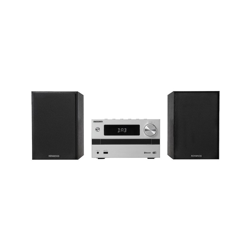 Kenwood M-720DAB sistema de audio para el hogar Microcadena de música para uso doméstico 25 W Negro, Plata