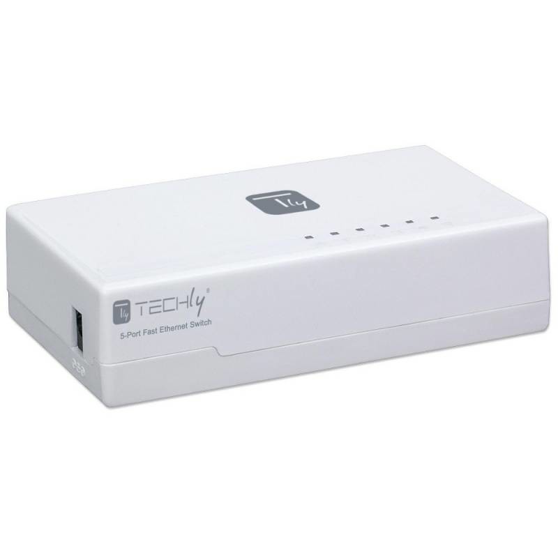 Techly I-SWHUB-050TY commutateur réseau Fast Ethernet (10 100) Blanc