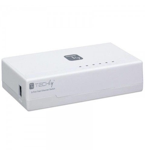 Techly I-SWHUB-050TY commutateur réseau Fast Ethernet (10 100) Blanc