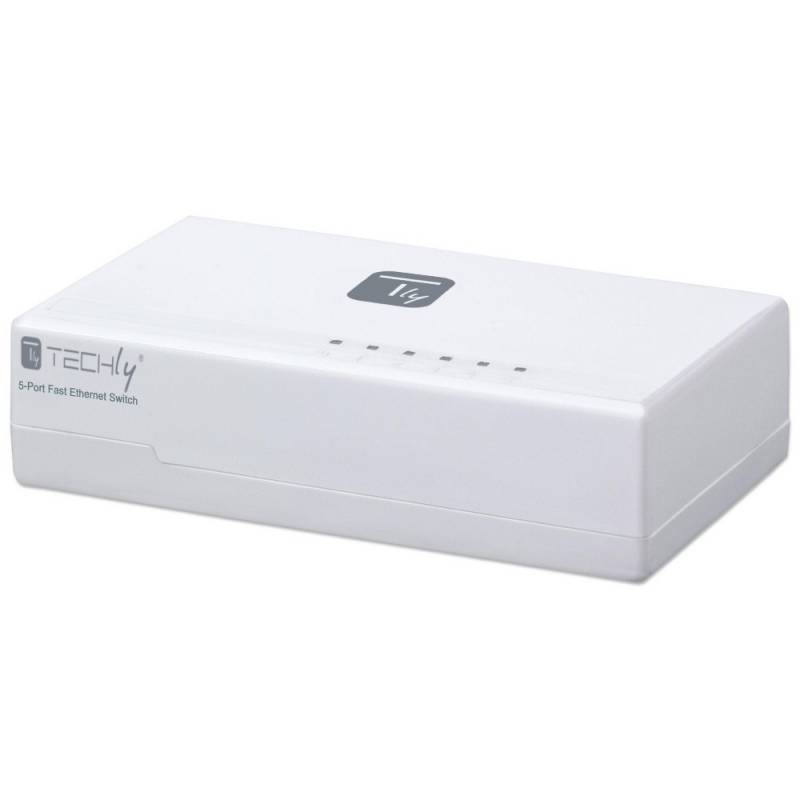 Techly I-SWHUB-050TY commutateur réseau Fast Ethernet (10 100) Blanc