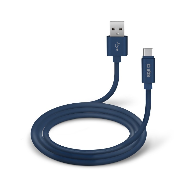 SBS TECABLPOLOTYPECB câble USB 1 m USB 2.0 USB A USB C Bleu