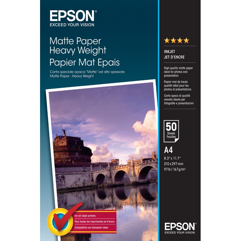 Epson Matte Paper Heavy Weight - A4 - 50 hojas