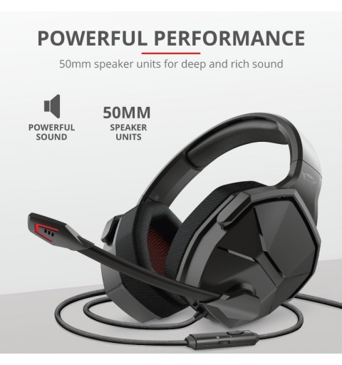Trust GXT 4371 Ward Kopfhörer Verkabelt Kopfband Gaming Schwarz