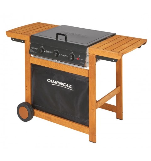 Campingaz Adelaide 3 Woody DualGas Grill Wagen Liquified Petroleum Gas (LPG) + Methan Schwarz, Holz 14000 W