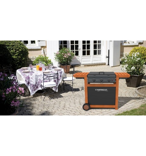 Campingaz Adelaide 3 Woody DualGas Barbecue Chariot Gaz de pétrole liquéfié (GPL) + méthane Noir, Bois 14000 W