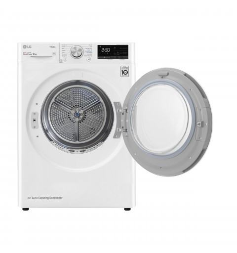 LG RH80V9AVHN tumble dryer Freestanding Front-load 8 kg A+++ White