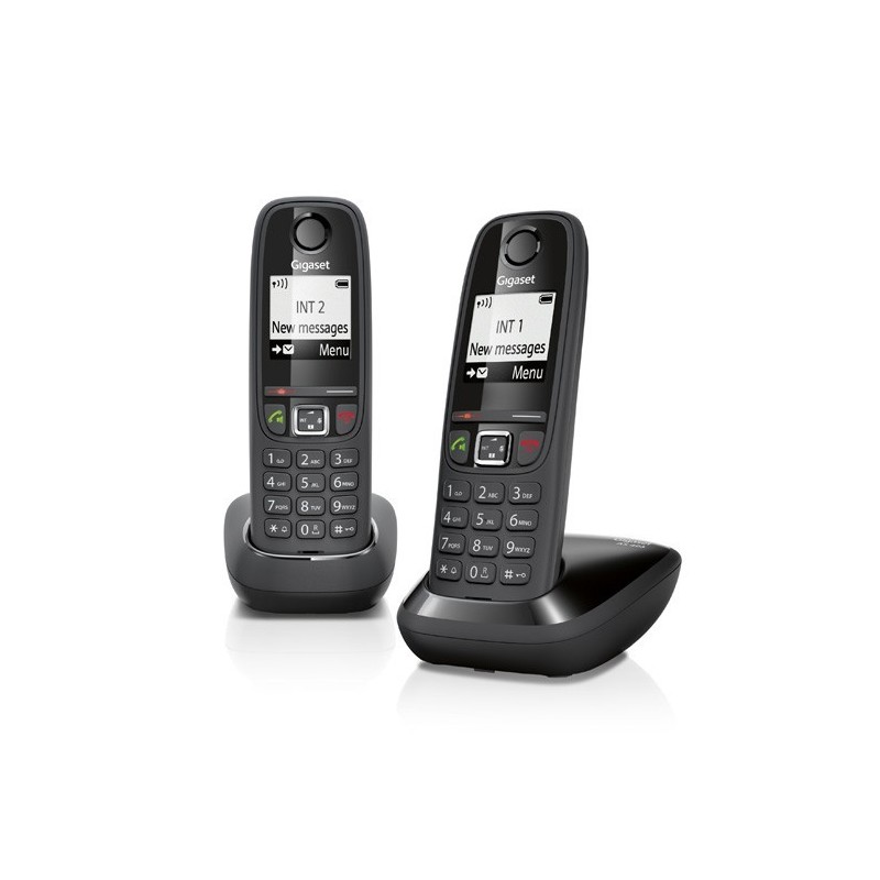 Gigaset AS405 Duo Teléfono DECT Identificador de llamadas Negro