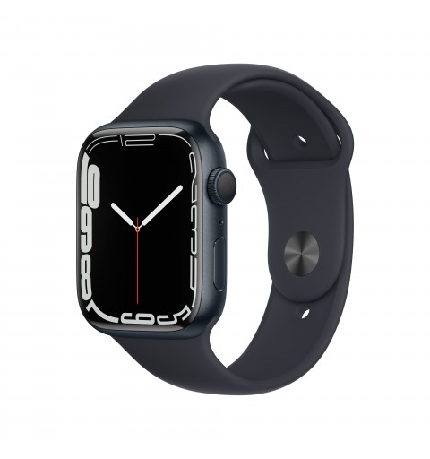Apple Watch Series 7 GPS, 45mm Cassa in Alluminio Mezzanotte con Cinturino Sport Mezzanotte