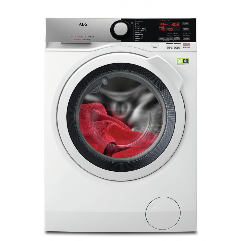 AEG L8FEE845X washing machine Front-load 8 kg 1400 RPM B Grey