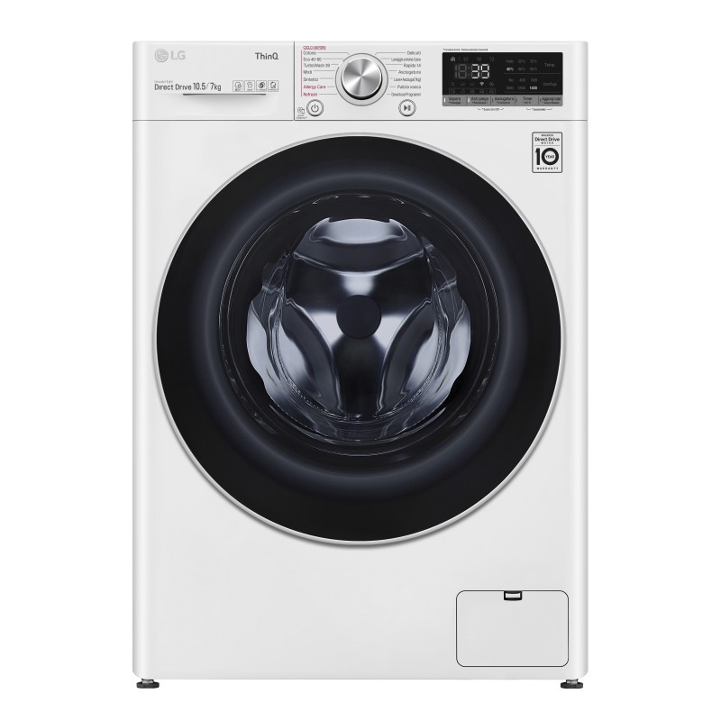 LG F4DV710H1E machine à laver avec sèche linge Autoportante Charge avant Blanc E