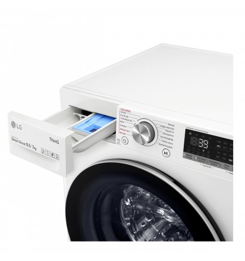 LG F4DV710H1E machine à laver avec sèche linge Autoportante Charge avant Blanc E
