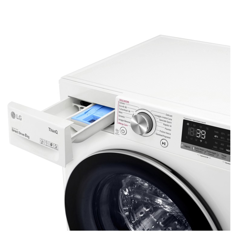 LG F4WV708S1E.ABWQWIS washing machine Front-load 8 kg 1360 RPM A White