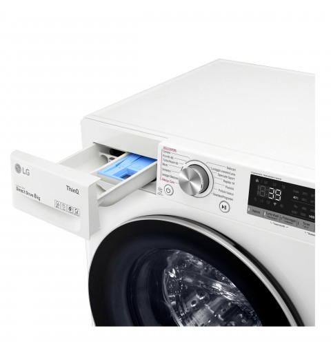 LG F4WV708S1E.ABWQWIS washing machine Front-load 8 kg 1360 RPM A White