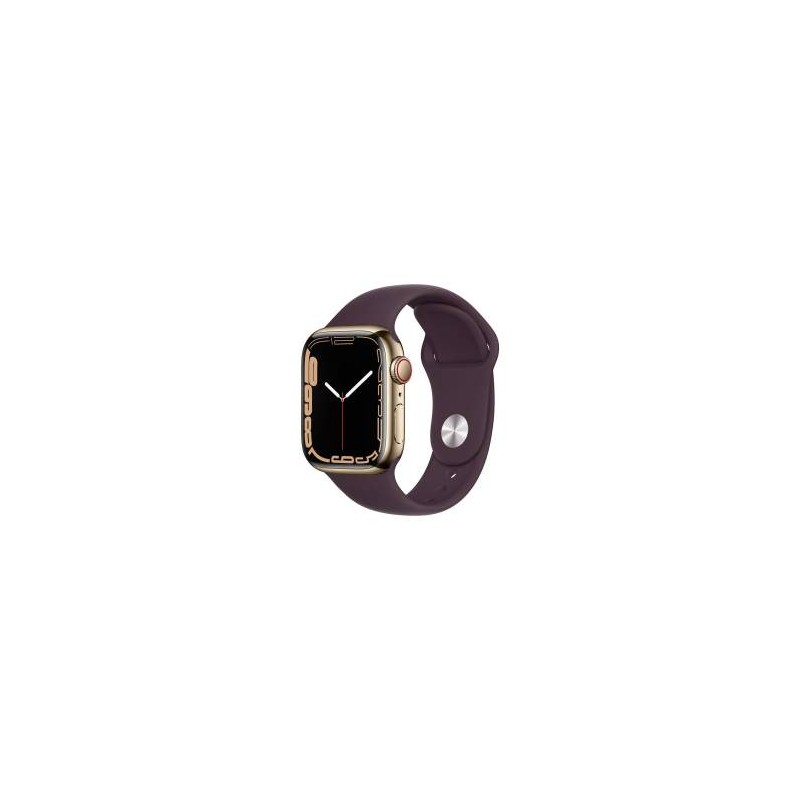 Apple Watch Serie 7 Cell 41mm Gold Stainless Steel/Dark Cherry Sport Band ITA MKHY3TY/A