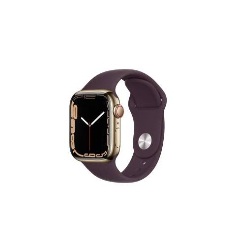 Apple Watch Serie 7 Cell 41mm Gold Stainless Steel/Dark Cherry Sport Band ITA MKHY3TY/A