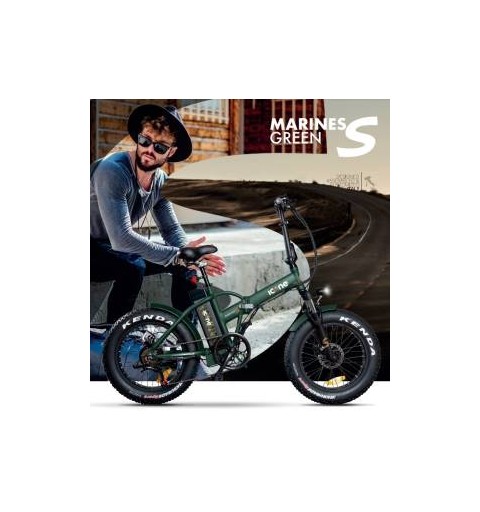 Icon.e Bici Elettrica Pieghevole E-Road Plus 250W Marines Green S