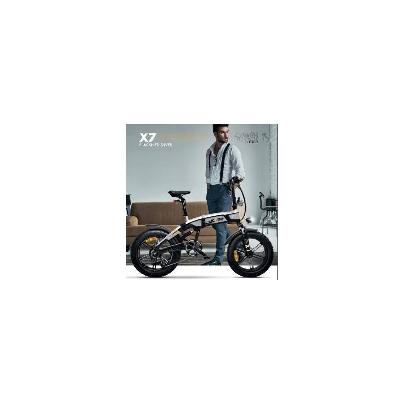 Icon.e Bici Elettrica Pieghevole iCross-X7 250W Blackened Silver